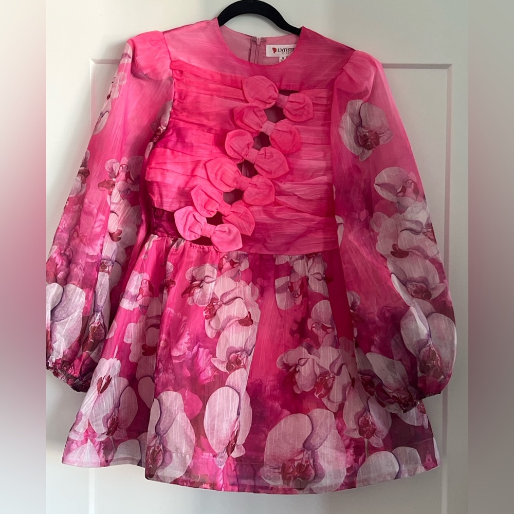 MINI PINK DRAMA DRESS with bows